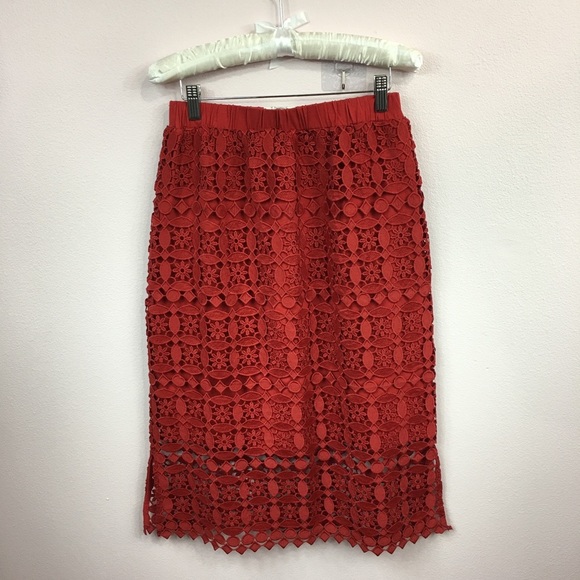 Anthropologie Lili’s Closet Maya Red Cutout Skirt NWT SZ S - Picture 4 of 8